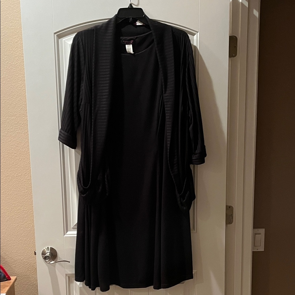 Black Dress with lightweight jacket